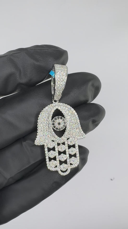 Open Hamsa/Fatima Hand Pendant