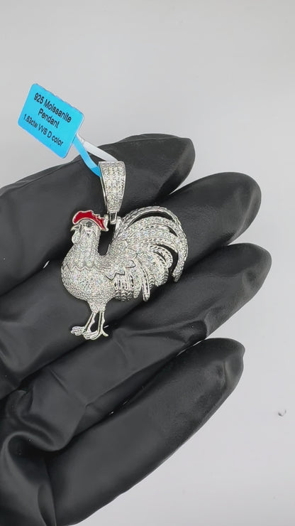Moissanite Rooster Pendant