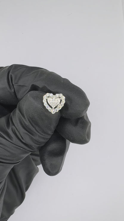 Open Heart Moissanite Earrings