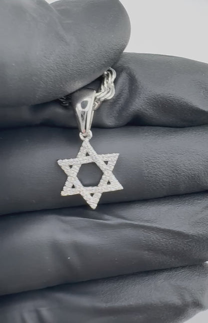 Mini Star of David Moissanite Pendant