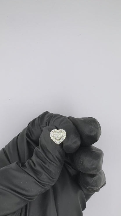 Double Stacked Heart Moissanite Earrings