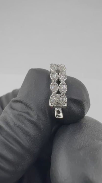 Marquee Shaped Moissanite Hoop Earrings