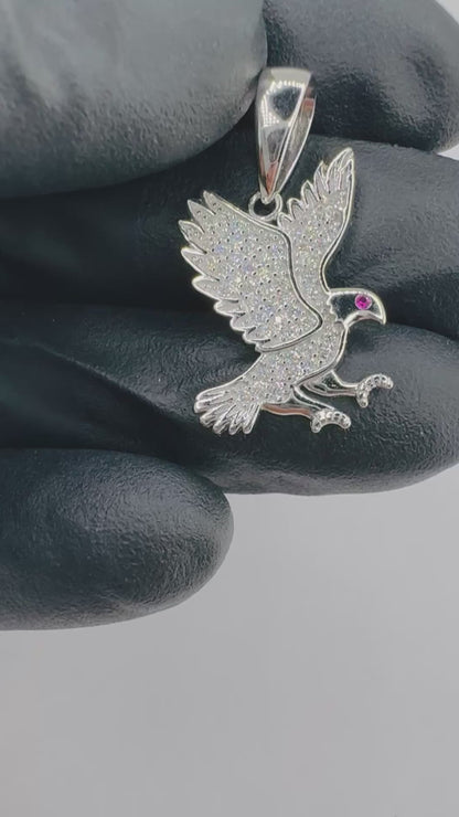 Moissanite Eagle Pendant