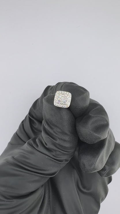 Cluster Square Moissanite Earrings