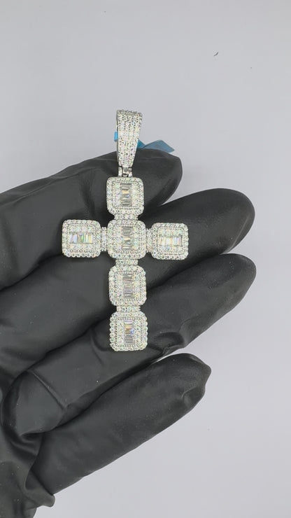 Box Cross Moissanite Pendant