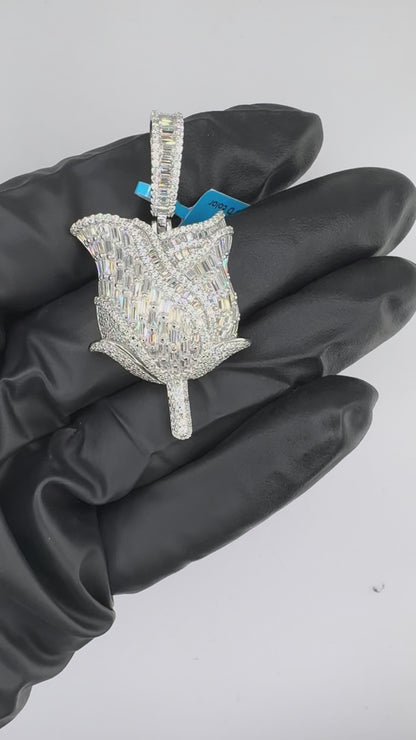Baguette Rose Moissanite Pendant