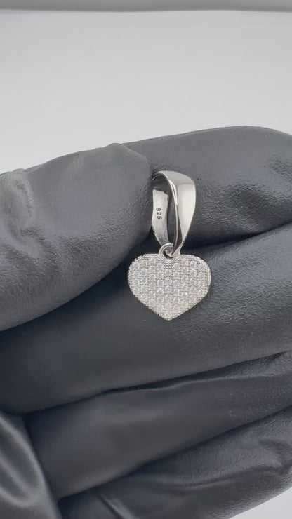 Micro Iced Out Heart Pendant