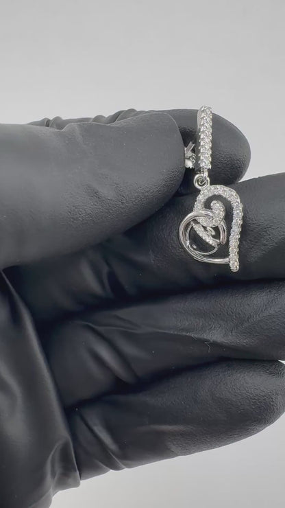 Moissanite Heart Dangle Stick Drop Earrings