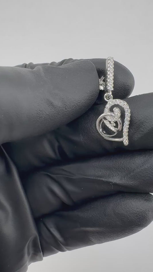 Moissanite Heart Dangle Stick Drop Earrings