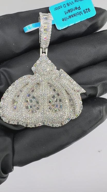 Moissanite Emerald Cut Allah Pendant