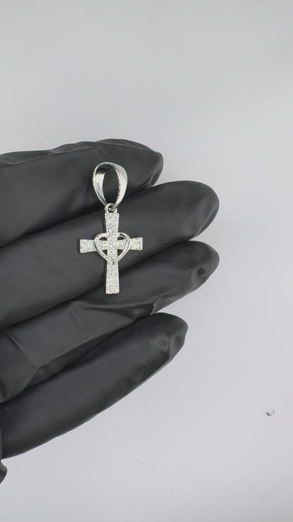 Micro Cross And Heart Pendant