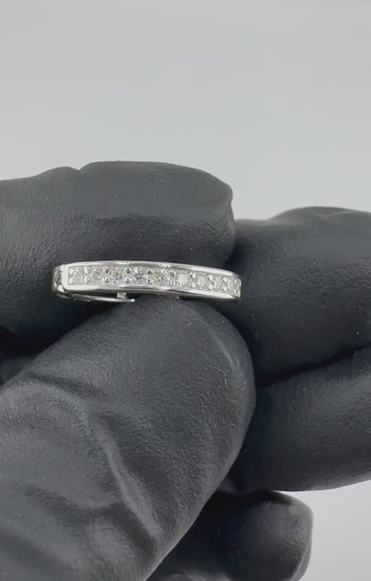 Moissanite Half Open Hoop Earrings