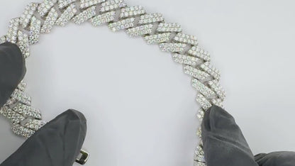 16mm Moissanite Diamond Cuban Bracelet