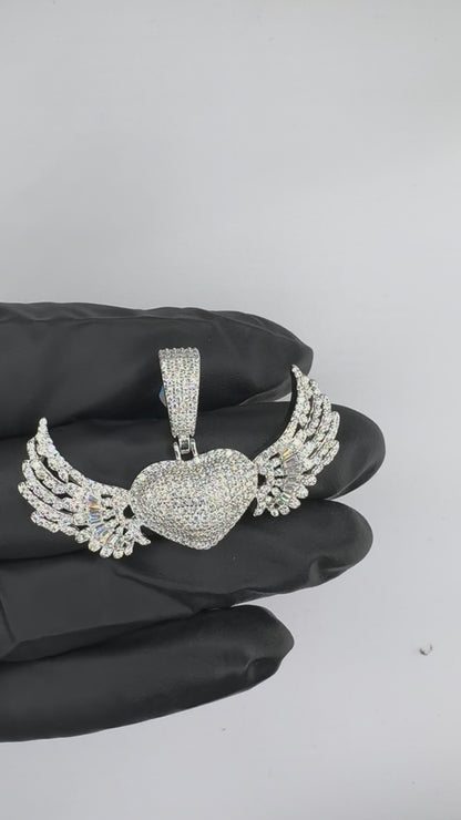 Flying Heart Moissanite Pendant
