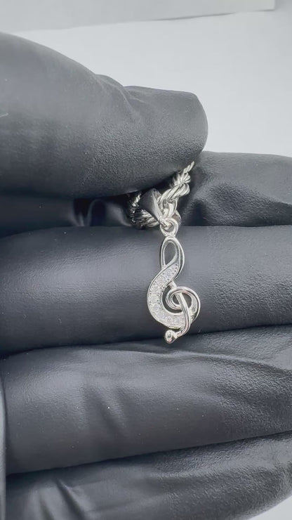 Moissanite Music Note Pendant