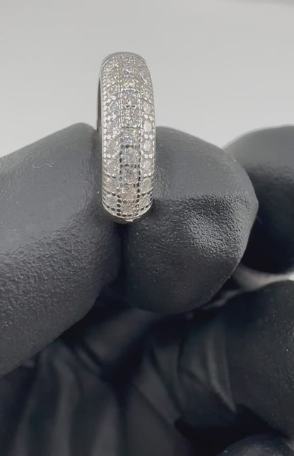 Curved Moissanite Hoop Earrings