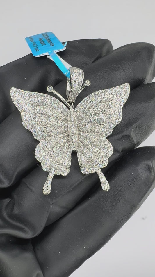 Moissanite Large Butterfly Pendant