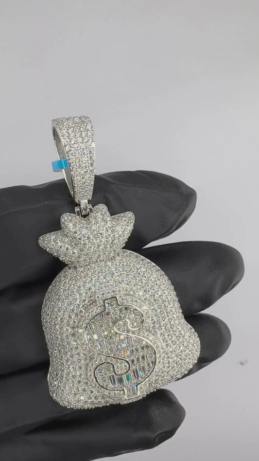 Moissanite Large Money Bag Pendant
