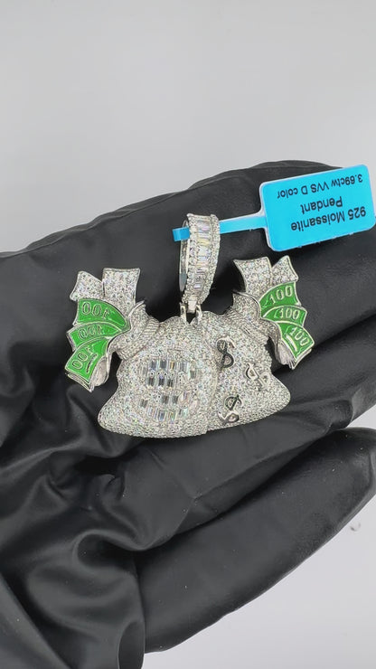 Moissanite Double Money Bag Pendant