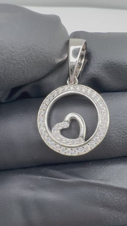 Circle Heart Moissanite Pendant