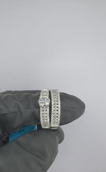 Moissanite Marquise Wedding Duo Rings Set