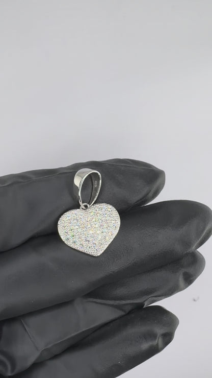 Pave Flat Heart Pendant