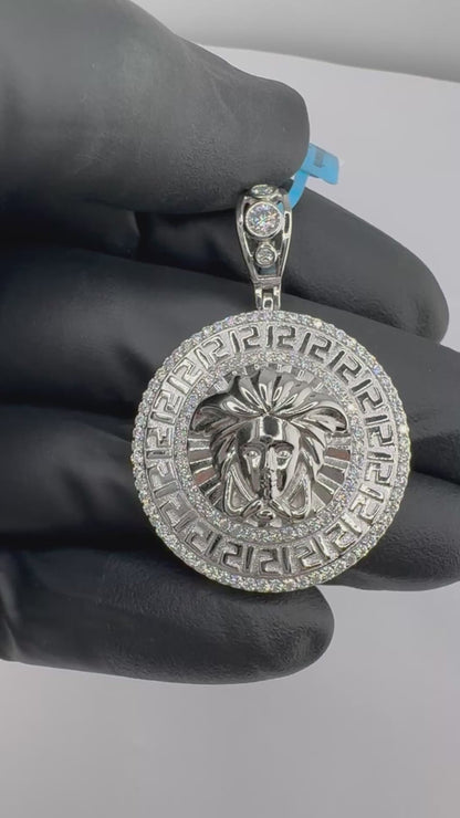 Medusa Head Medallian Moissanite Pendant