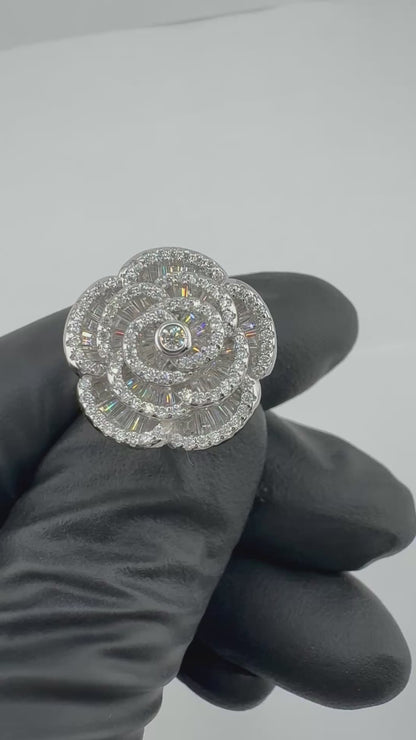Baguette Rose Moissanite Ring