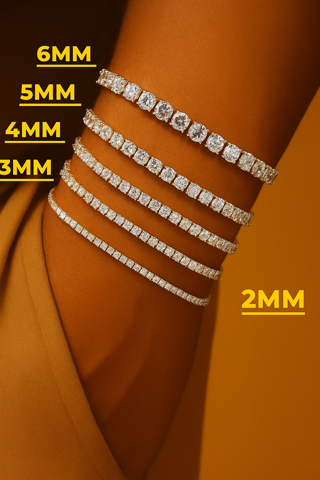 Moissanite in 18K White Gold Over Sterling Silver 5MM Tennis Bracelet